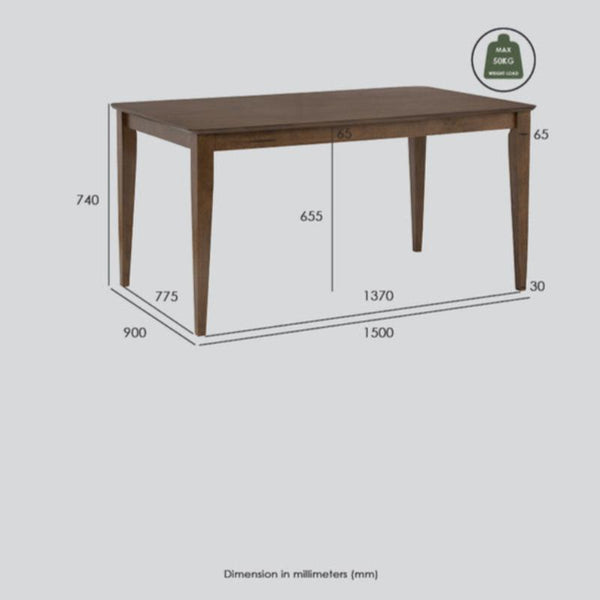 Allegro Dining Table + 6X Mesi Chair 7 Piece Set Cocoa Dining Sets
