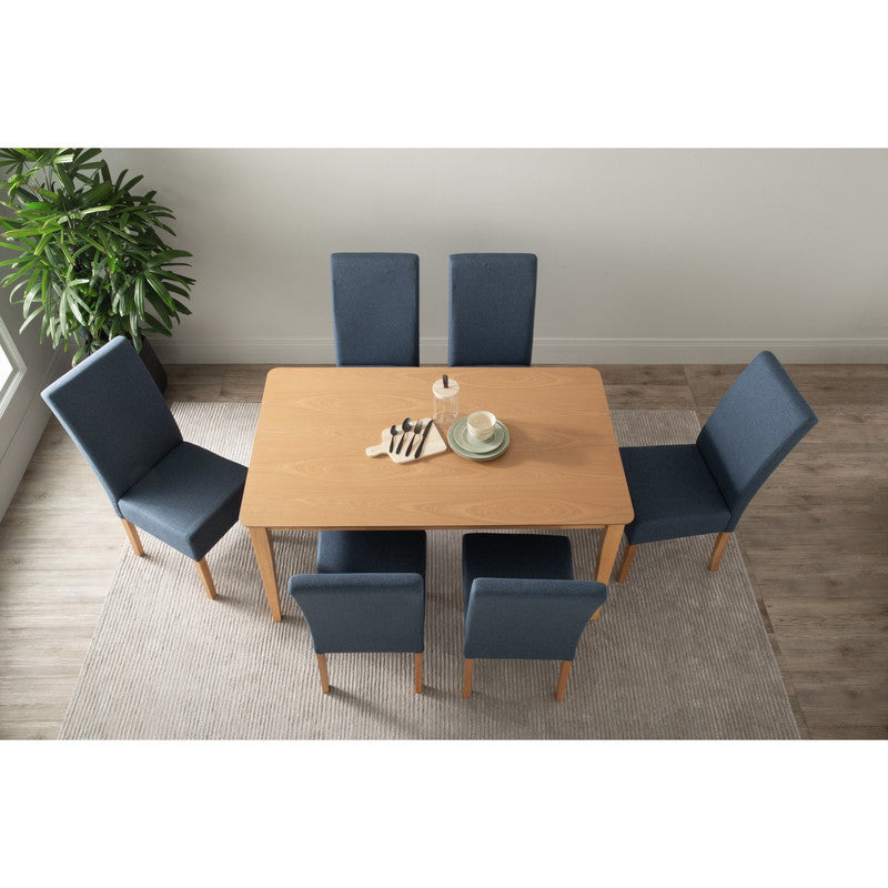 Allegro Dining Table + 6X Mesi Chair 7 Piece Set Natural Dining Sets