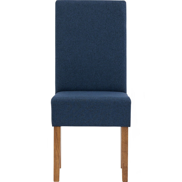 Mesi Dining Chair X2 Natural Colour Legs Blue Colour Challis Fabric Upholstery Dining Chairs