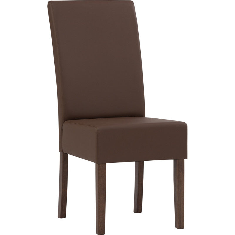 Mesi Dining Chair X2 Cocoa Legs Mocha Colour Vinyl Upholstery Dining Chairs
