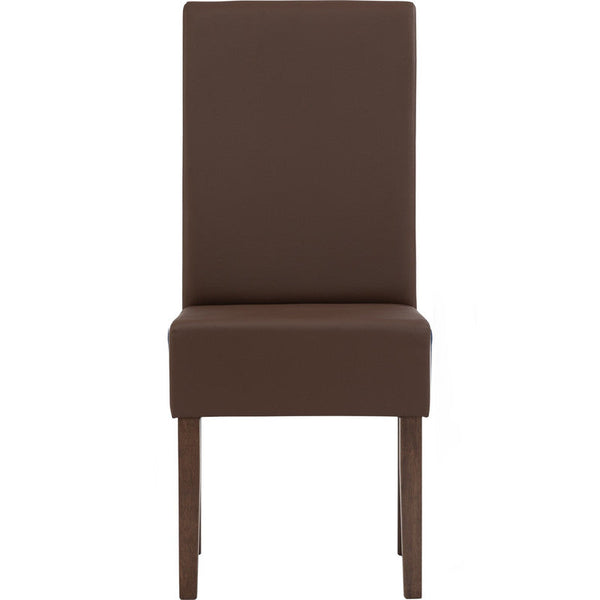 Mesi Dining Chair X2 Cocoa Legs Mocha Colour Vinyl Upholstery Dining Chairs
