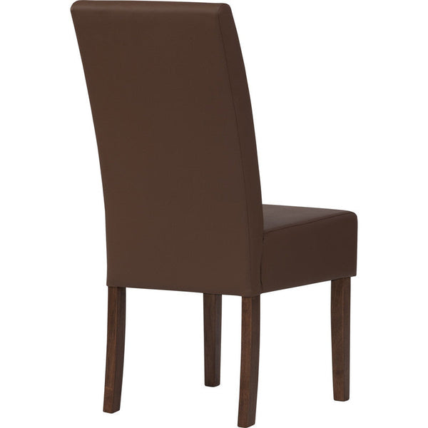 Mesi Dining Chair X2 Cocoa Legs Mocha Colour Vinyl Upholstery Dining Chairs