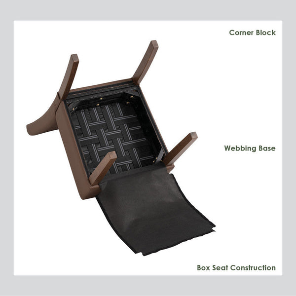 Mesi Dining Chair X2 Cocoa Legs Mocha Colour Vinyl Upholstery Dining Chairs