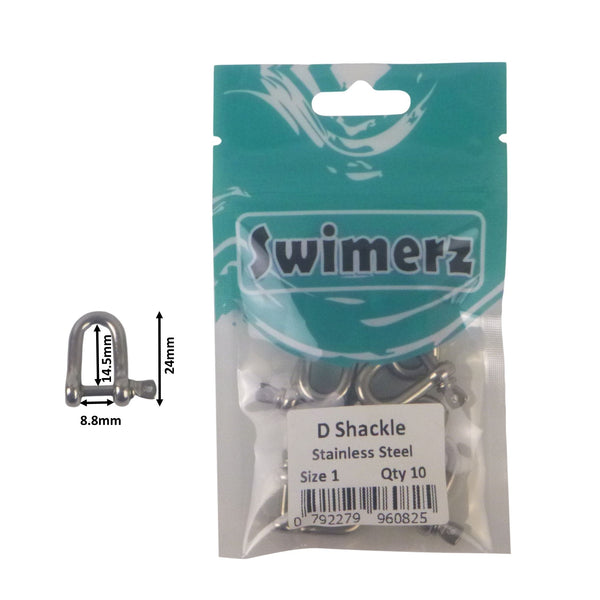 Swimerz Stainless Steel D Shackles Size 1 10 Pack Other Terminal Tackle