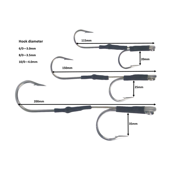 Swimerz Jigging & Trolling 180 Double 10/0 Qty 3 Hooks