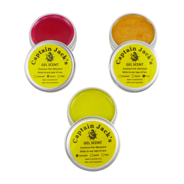 Captain Jack's Originals Gel Scent 3 Pack Garlic Aniseed Fish Baits & Lures