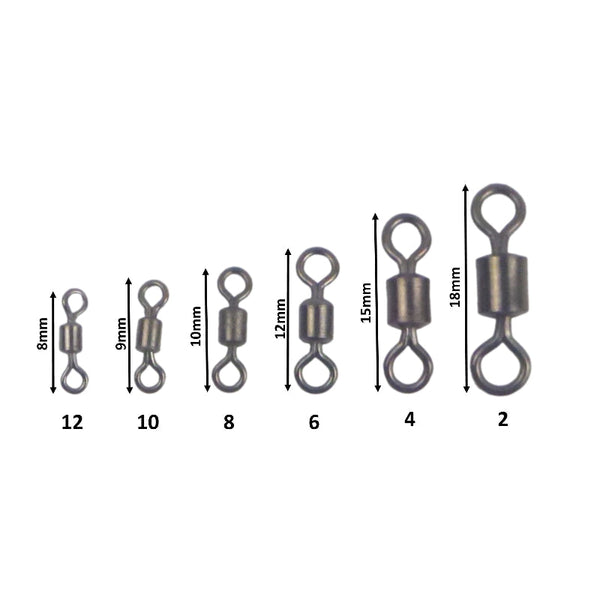 Swimerz Rolling Swivels Size 10 25 Pack Swivels & Snaps
