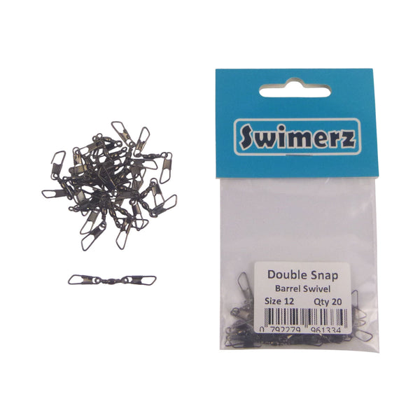 Swimerz Double Snap Barrel Swivels Size 12 20 Pack Swivels & Snaps