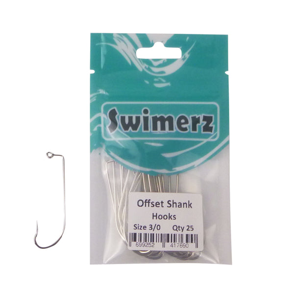 Swimerz 3/0 Offset Shank Jig Hook 25 Pack Hooks
