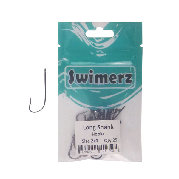 Swimerz 2/0 Long Shank Worm Hook 25 Pack Hooks