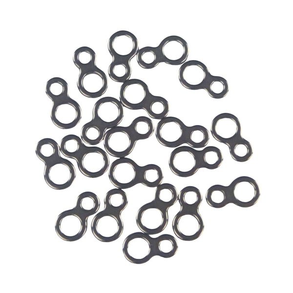 Swimerz 225Kg Solid Double Rings 17Mm 20 Pack Swivels & Snaps
