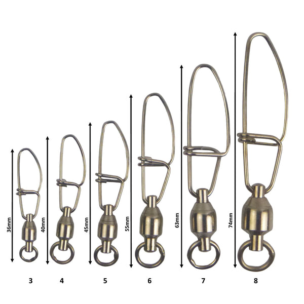 Swimerz Hd Ball Bearing Swivels With Crosslock Snap Size 8 Pack Swivels & Snaps