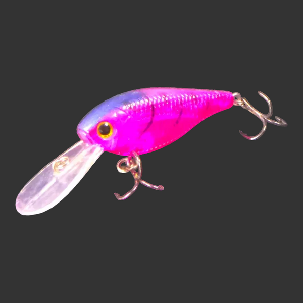 Finesse 'Madbass' Opaque Purple 85Mm Deep Diving Crankbait Baits & Lures