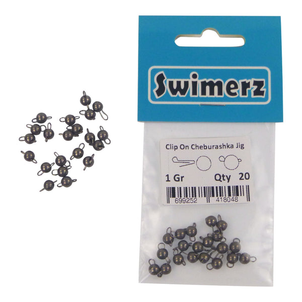 Swimerz 1 Gram Cheburashka Clip On Jig Head 20 Pack Baits & Lures