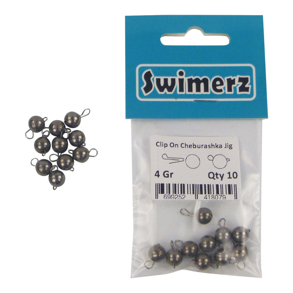 Swimerz 4 Gram Cheburashka Clip On Jig Head 10 Pack Baits & Lures