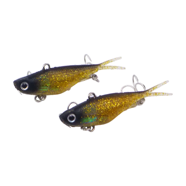 Swimerz 95Mm Soft Vibe Gold Glitter 2 Pack Baits & Lures