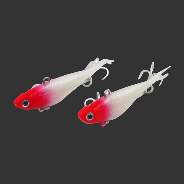 Swimerz 95Mm Soft Vibe Red Head 2 Pack Baits & Lures