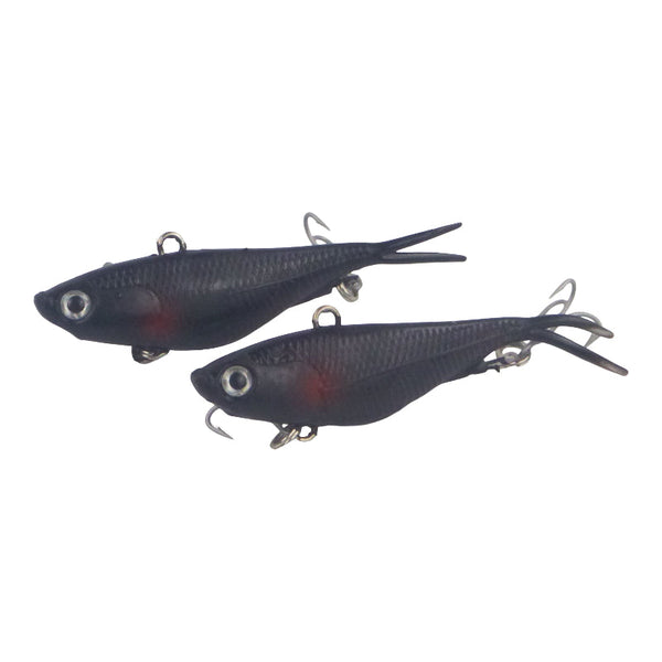 Swimerz 95Mm Soft Vibe Carbon 2 Pack Baits & Lures