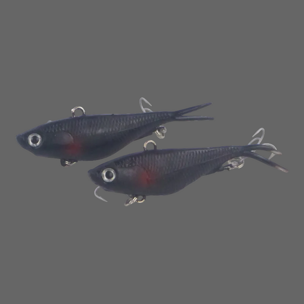 Swimerz 95Mm Soft Vibe Carbon 2 Pack Baits & Lures