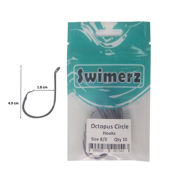 Swimerz 8/0 Octopus Circle 10 Pack Hooks