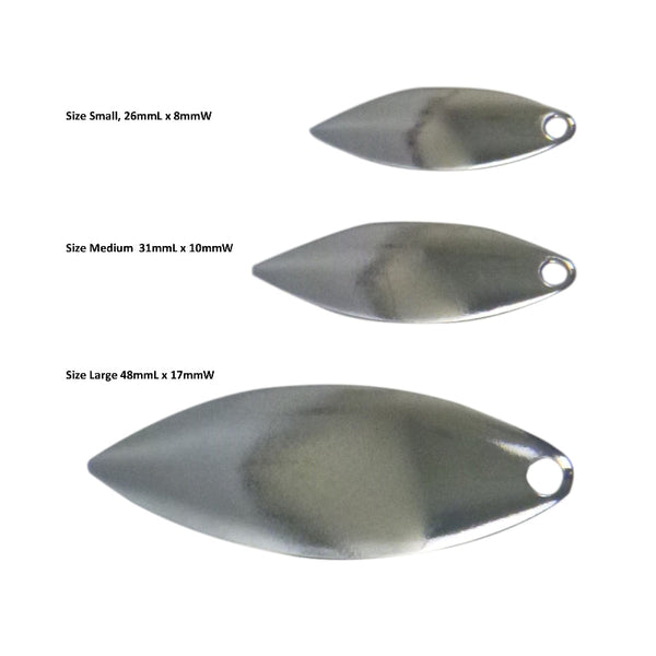 Artizan Smooth Willow Blade Nickel 26Mml X 8Mmw Qty 5 Baits & Lures