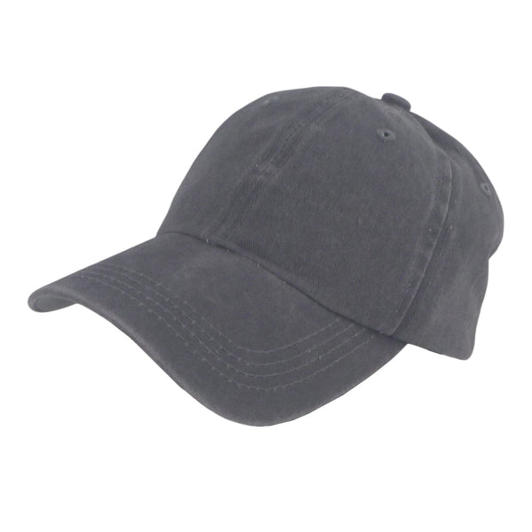 Bstc 6 Panel Baseball Cap Distressed Cotton Charcoal Hats & Headwear