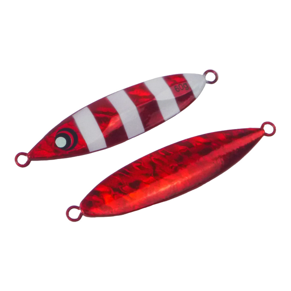 Finesse Slow Pitch Flutter Jig 60Gm Ruby Flash 2 Pack Baits & Lures