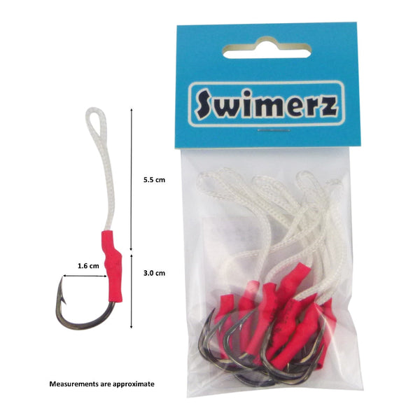 Swimerz 3/0 Single Assist 8 Pack Hooks