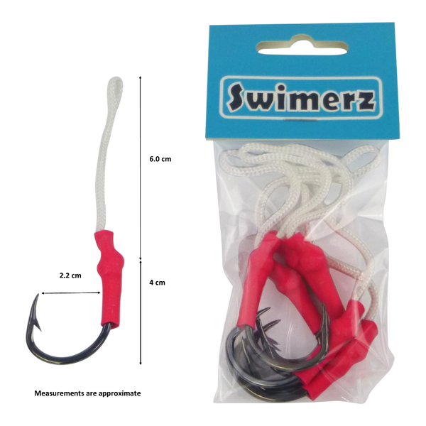 Swimerz 5/0 Single Assist Hooks 6 Pack Baits & Lures