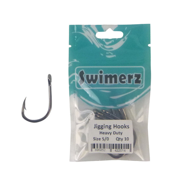 Swimerz 5/0 Heavy Duty Jigging 10 Pack Hooks