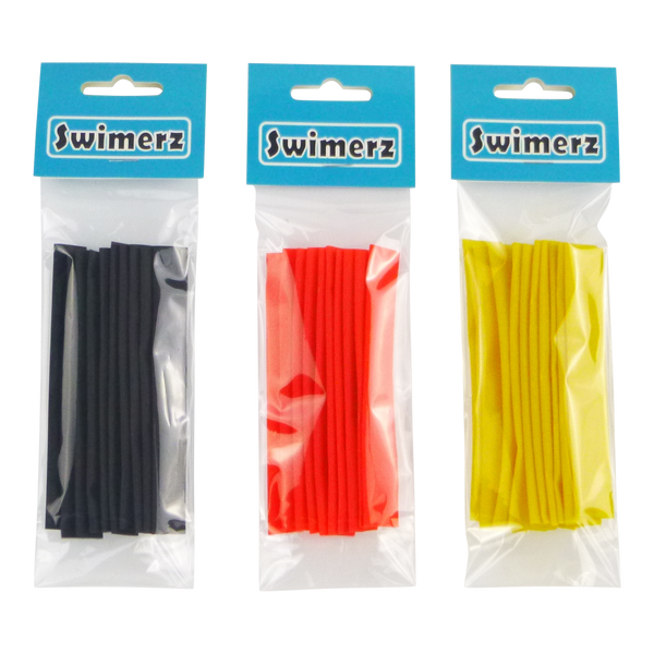 Swimerz Assist Hook Sleeves 8/10Mm Shrink Tube Black Yellow & Red 100Mm. Qty 30. Hooks