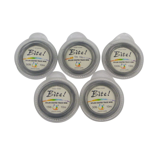 Swimerz Bite 7 Strand Coated Leader Wire 100Lb Breaking Strain Mtrs Fishing Lines & Leaders