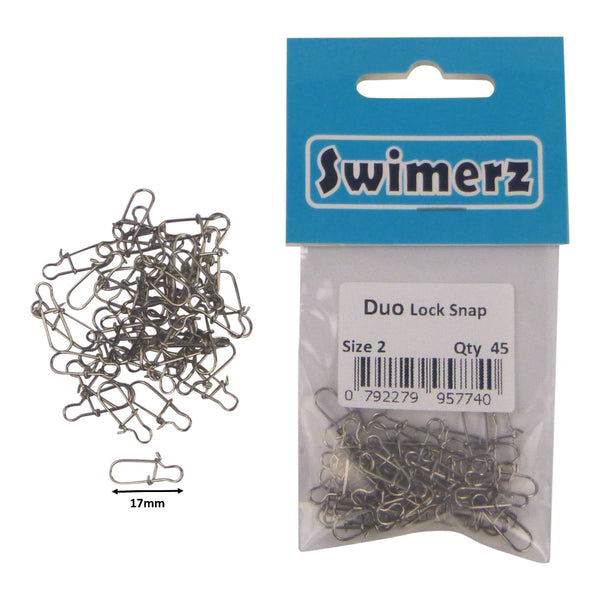Swimerz Duo Lock Snaps Size 2. Pack 45 Swivels & Snaps