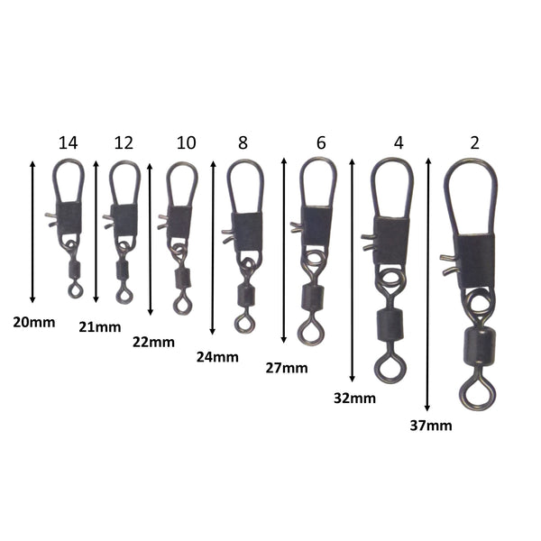 Swimerz Rolling Swivel W Interlock Snap Size 12 50 Pack Swivels & Snaps