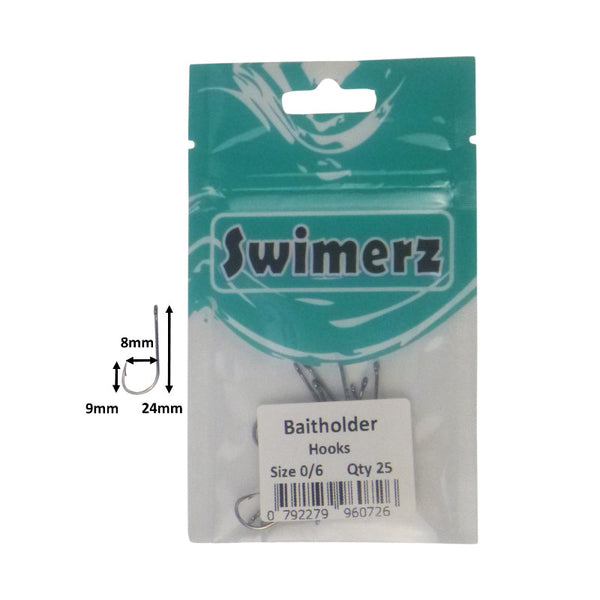 Swimerz 0/6 Baitholder Hook Qty 25 Baits & Lures