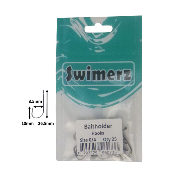 Swimerz 0/4 Baitholder Hook Qty 25 Baits & Lures