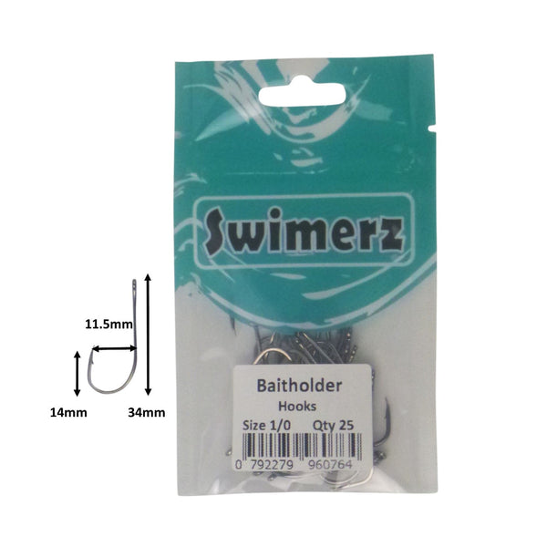 Swimerz 1/0 Baitholder Hook Qty 25 Hooks