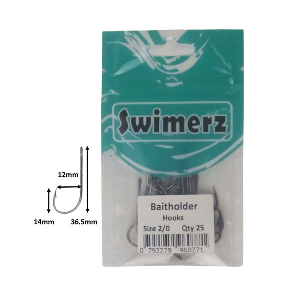 Swimerz 2/0 Baitholder Hook Qty 25 Hooks