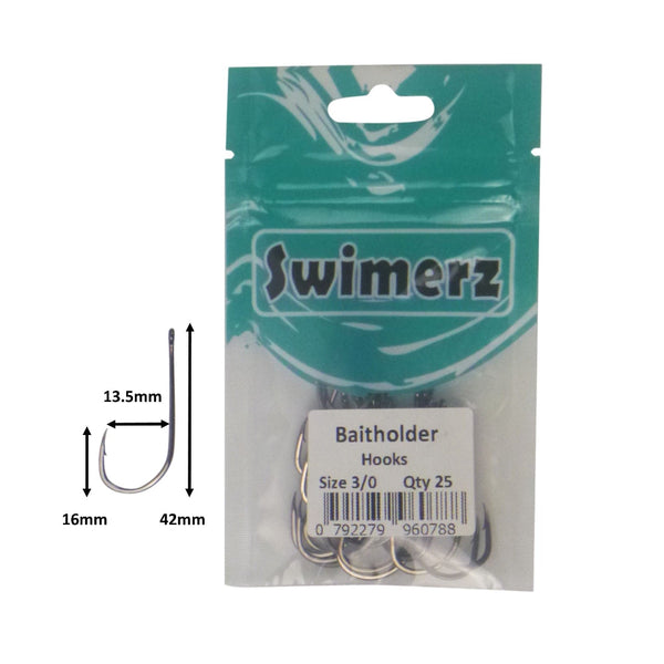 Swimerz 3/0 Baitholder Hook Qty 25 Swivels & Snaps