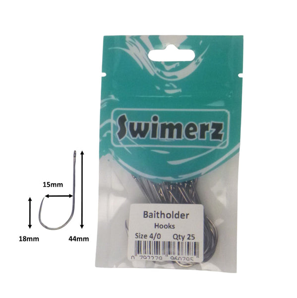 Swimerz 4/0 Baitholder Hook Qty 25 Hooks