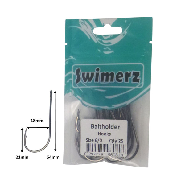 Swimerz 6/0 Baitholder Hook Qty 25 Hooks