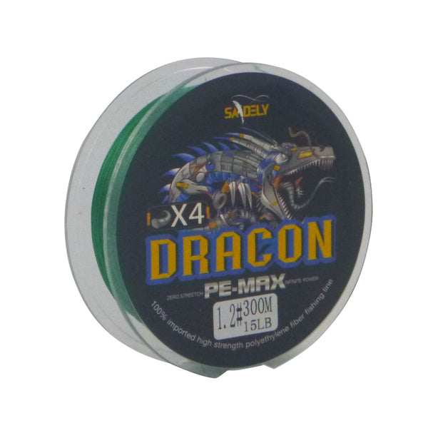 Samdely Dracon X4 Braid Dark Green #0.3 4Lb 300Mtr Baits & Lures