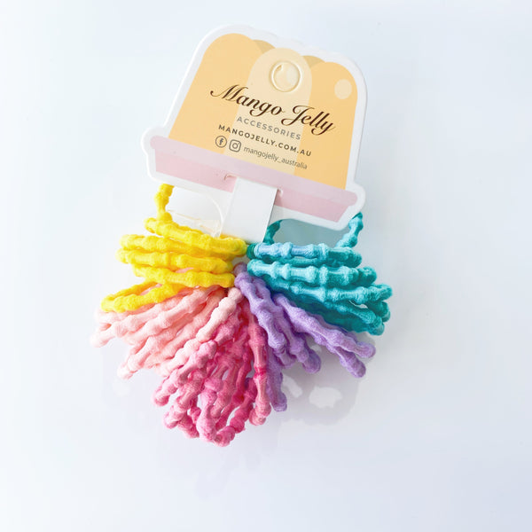 Mango Jelly Kids Hair Ties (3Cm) Bamboo Candy Twin Pack Hair Accessories