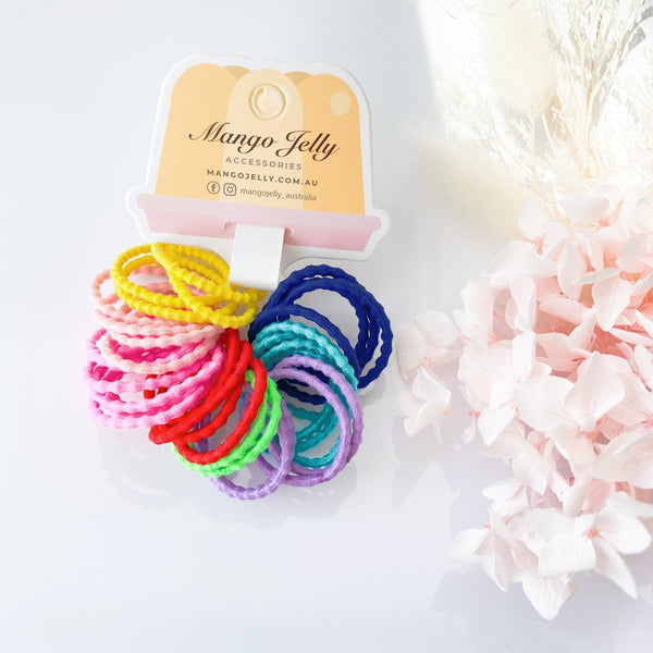 Mango Jelly Kids Hair Ties (3Cm) Bubbly Mixed Twin Pack Hair Accessories