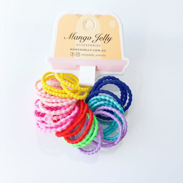Mango Jelly Kids Hair Ties (3Cm) Bubbly Mixed Twin Pack Hair Accessories