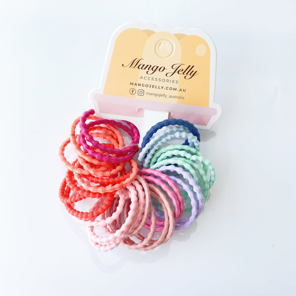 Mango Jelly Kids Hair Ties (3Cm) Bubbly Retro Twin Pack Hair Accessories