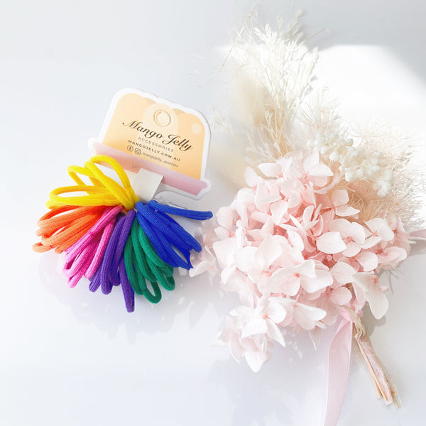 Mango Jelly Kids Hair Ties (3Cm) Ring Retro Twin Pack Hair Accessories
