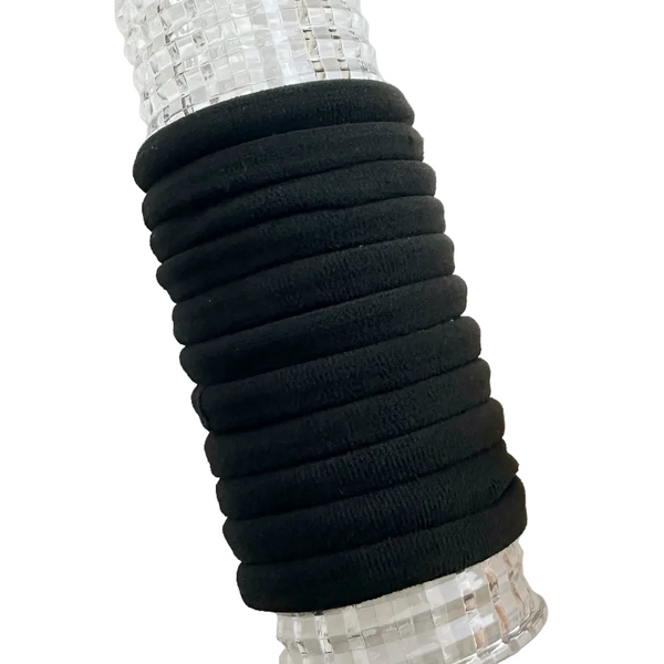 Mango Jelly Metal Free Hair Ties (4.5Cm) Black 10P One Pack Hair Accessories