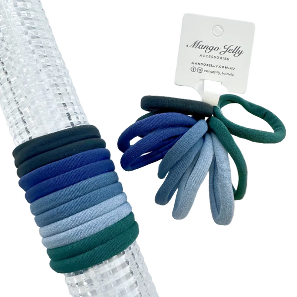 Mango Jelly Metal Free Hair Ties (4.5Cm) Black 10P One Pack Hair Accessories