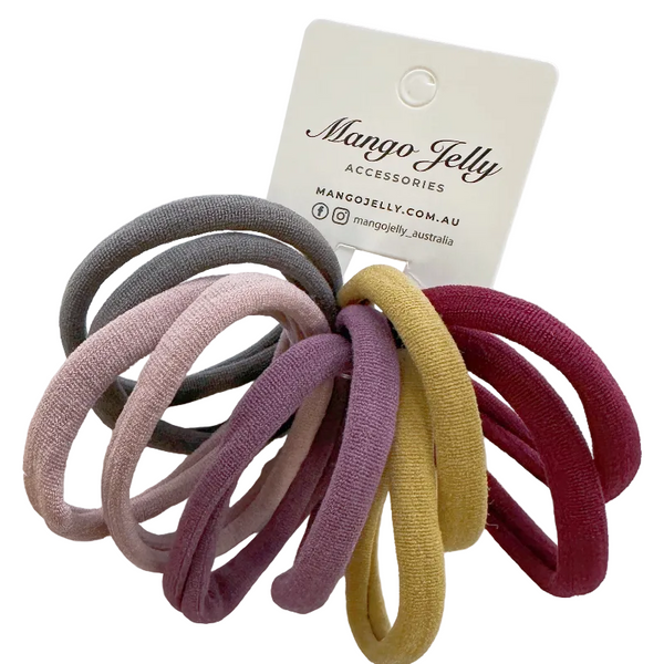 Mango Jelly Metal Free Hair Ties (4.5Cm) Blush Mixed 10P One Pack Hair Accessories